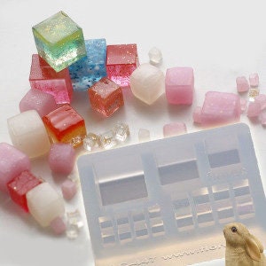Molde de silicone cubo molde macio, quadrados para resina UV peças adoráveis molde macio de alta qualidade para argila / resina / resina UV / sabão do Japão