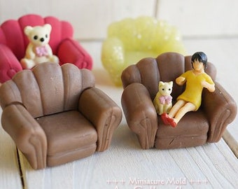 Silicone Mold, Sofa Mold, Miniature Furniture Mold, for Diorama and Figure Modeling, Authentic Made in Japan