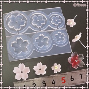 Moule En Silicone Forme Pétale De Cerisier - Pour Bijoux Résine, Savon, Chocolat - 4.5x4.5x0.6 Cm, Réutilisable