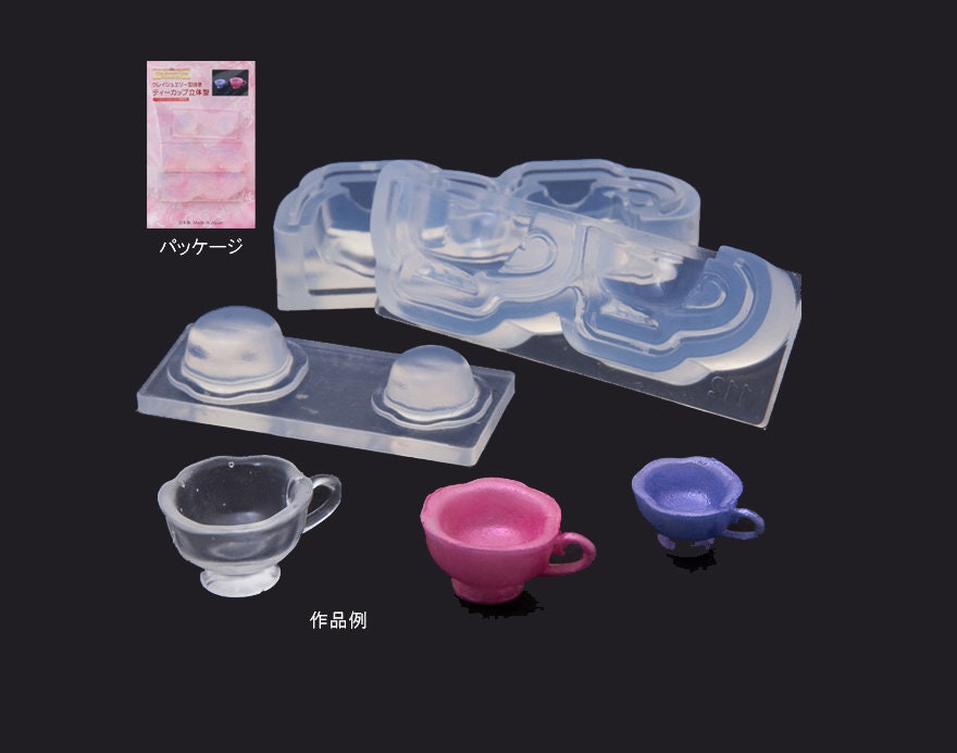 Silicone Mold Teacup with Frill Edges High Quality Soft Mold For Clay / Resin / UV Resin Miniature Dollhouse Drinking Cups