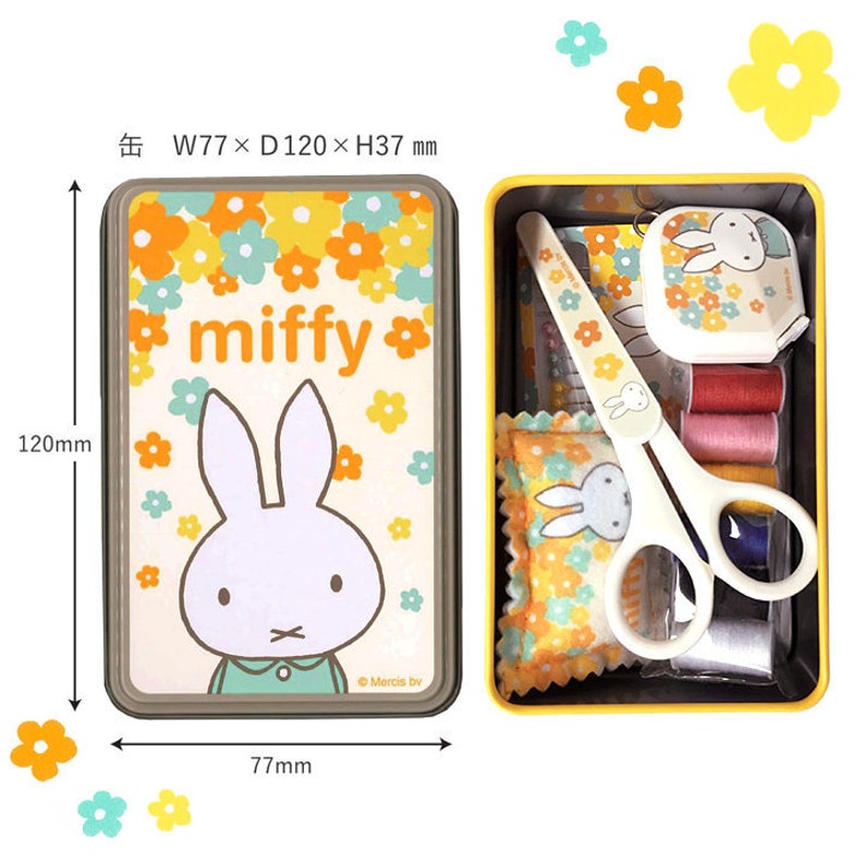 Sewing Kit MIFFY Original Set in a Box Sewing Box Needle and Thread Sewing Set Red and White Original from Sanrio Japan
