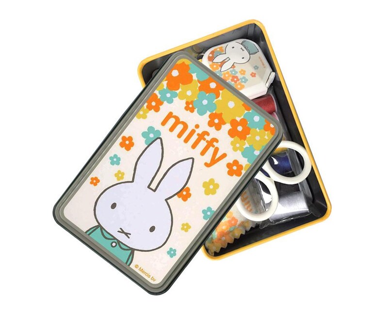 Sewing Kit MIFFY Original Set in a Box Sewing Box Needle and Thread Sewing Set Red and White Original from Sanrio Japan