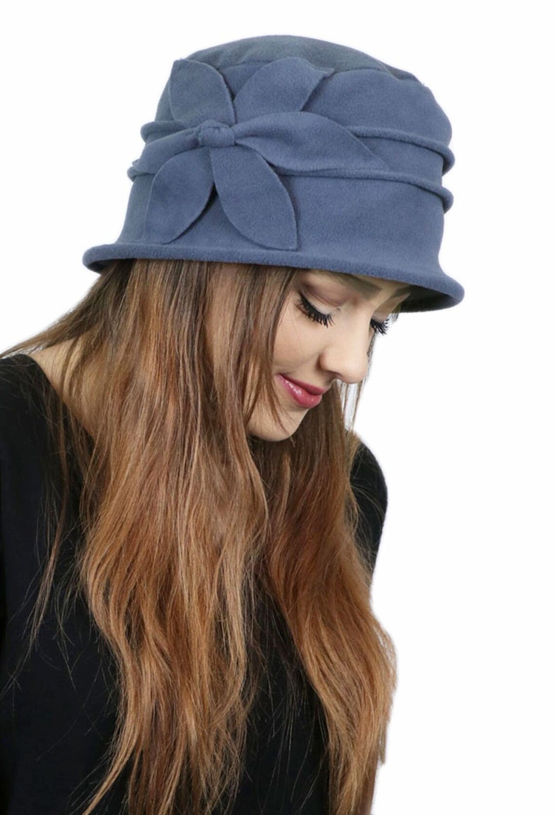 Fleece Flower Cloche Hat For Women Etsy