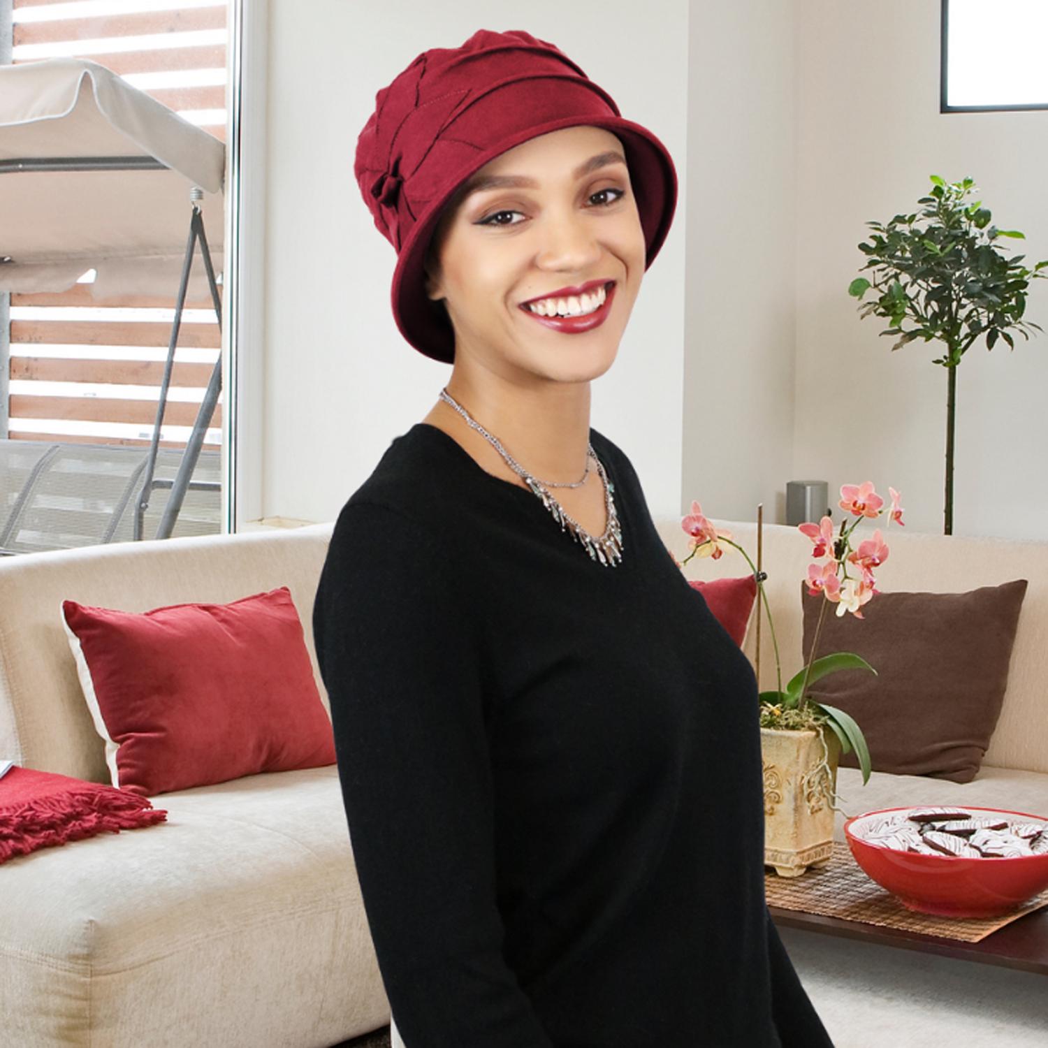 Combed Cotton Cloche Hat Chemo Headwear 50+ UPF Sun 