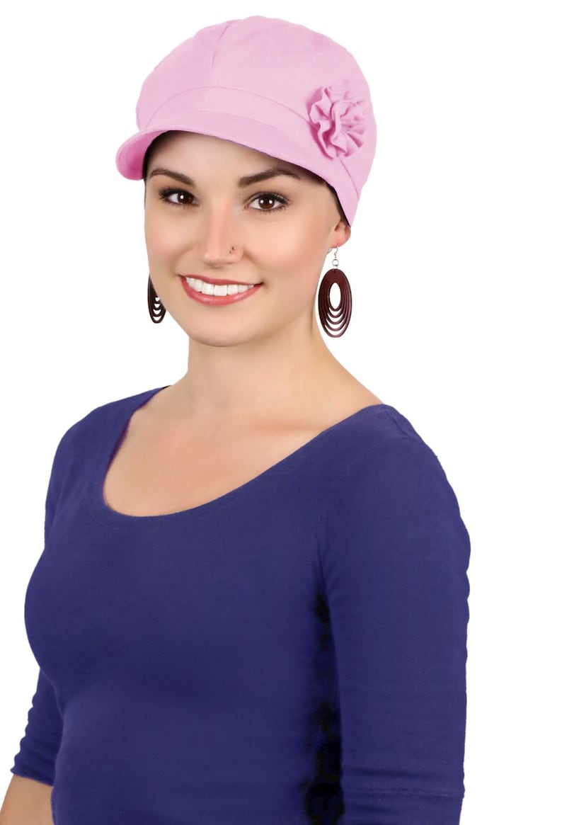 Brighton 100% Cotton Newsboy Cap for Women Chemo Headwear Pink