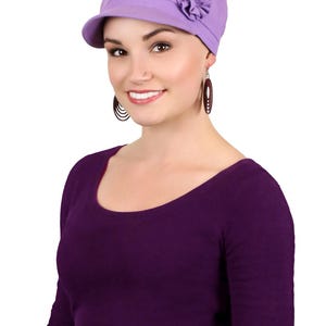 Brighton 100% Cotton Newsboy Cap for Women Chemo Headwear Lilac