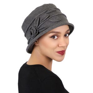 Lady Rose Fleece Flower Cloche Hat For Women