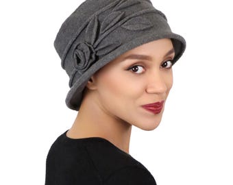 Chapéu Cloche Lady Rose de Lã com Estampa Floral para Mulheres
