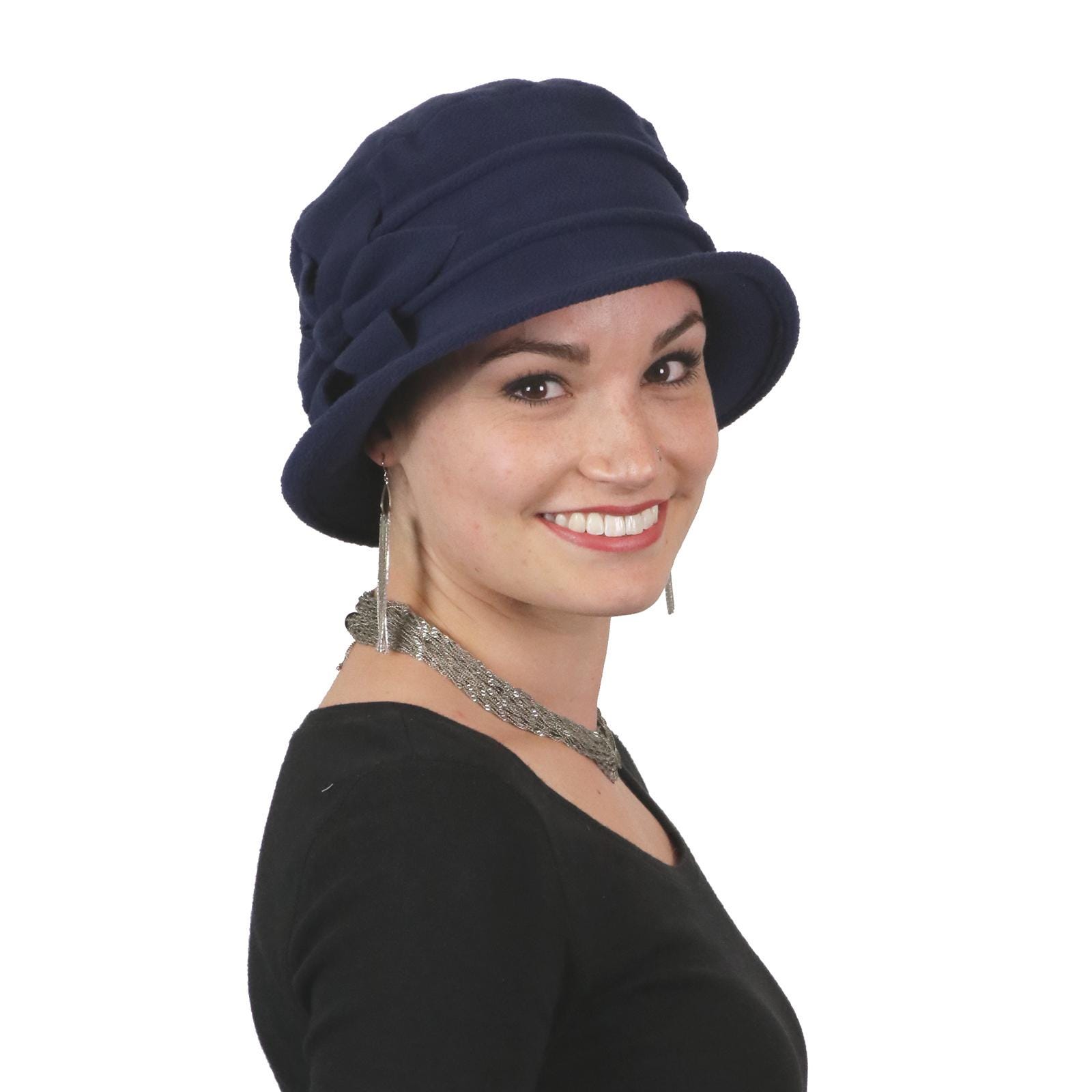Fleece Flower Cloche Hat for Women Chemo Headwear - Etsy display picture 1