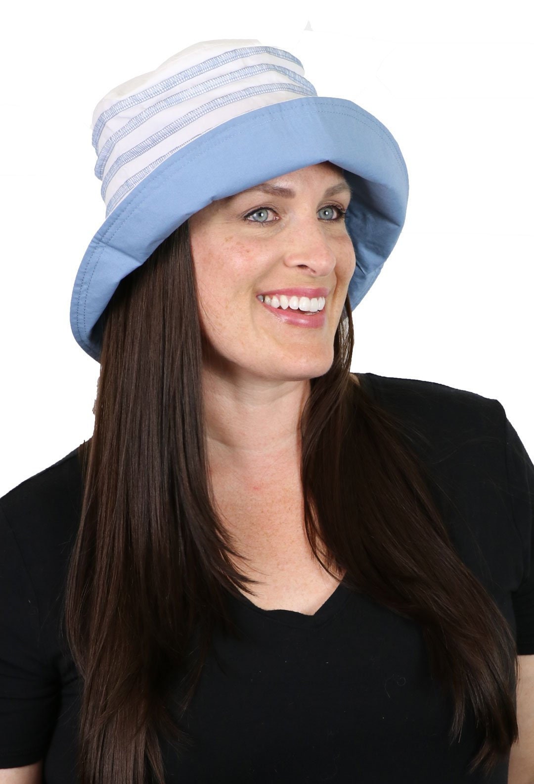 Seaside Cotton Sun Hat for Women White Chambray Etsy