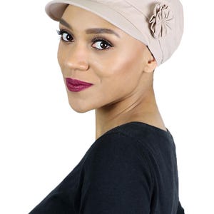 Brighton 100% Cotton Newsboy Cap for Women Chemo Headwear Beige