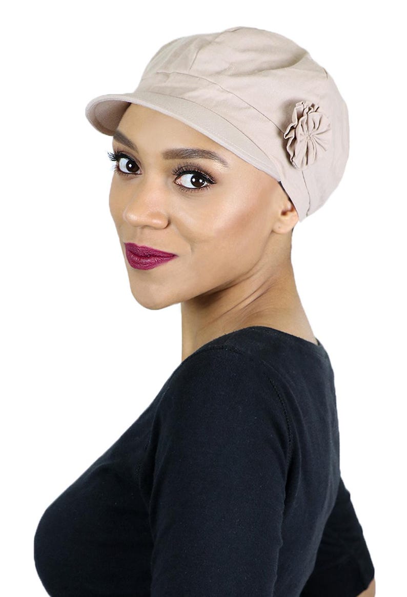 Brighton 100% Cotton Newsboy Cap for Women Chemo Headwear Beige
