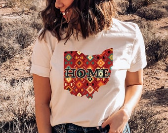 Native American Print Ohio Shirt - Navajo Print - Ohio Home Shirt - Ohio State Shirt - Ohio Pride Shirt - State Pride Shirt - State of Ohio