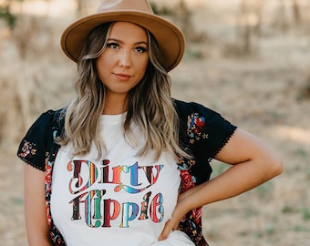 Dirty Hippie Graphic Tee - Dirty Hippie Shirt - Vintage Graphic Tee -  Boho Graphic Tee - Serape Graphic Tee - Unisex Graphic Tee