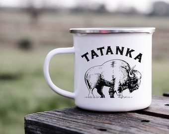 Western Camp Mug - Tatanka Buffalo Enamel Mug - Best Gifts for Him - Christmas Gifts for Dad - Western Gifts