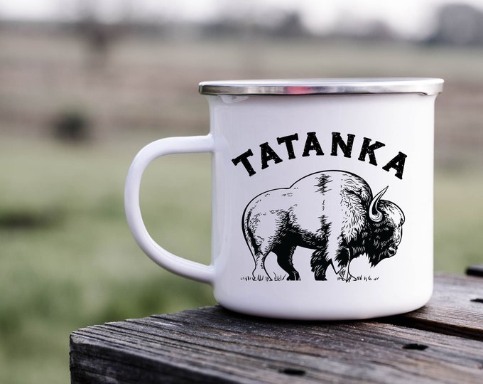 Western Camp Mug - Tatanka Buffalo Enamel Mug - Best Gifts for Him - Christmas Gifts for Dad - Western Gifts