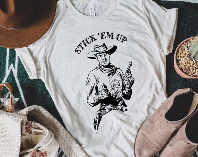 Western Graphic Tee - Vintage Cowboy T-shirt -  Wild West Shirt - Mens Rodeo Tee - Western Gifts for Men - Old West T-shirt - Outlaw Shirt