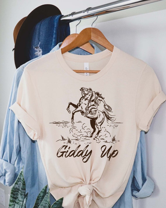 Bucking Rodeo Cowgirl Roping Horse Riding Retro T Shirt Bucking Rodeo Cowgirl Roping Horse Riding Retro T Shirt