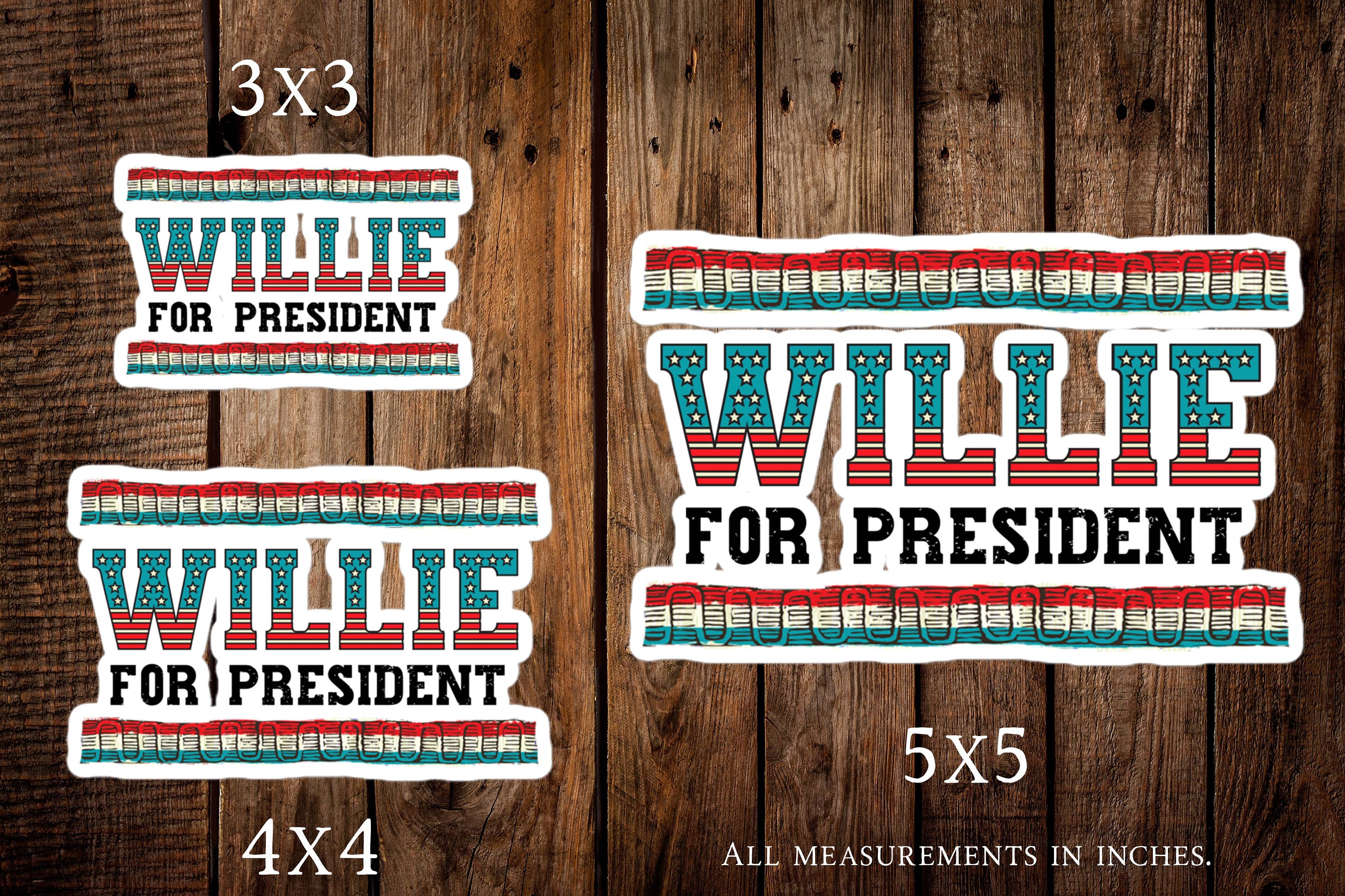 Willie Nelson Stickers Willie for President Sticker Etsy