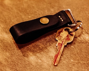 Leather Key Fob - Minimalist Leather Key Chain - Simple Leather Key Ring - Leather Keychain - Gift for Him - Christmas Gift for Dad