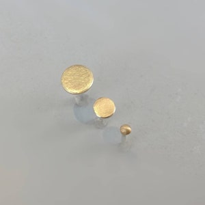 Dot and plate gold stud earrings 900 yellow gold silver real gold stud earrings set minimalist subtle recycled circle disc set