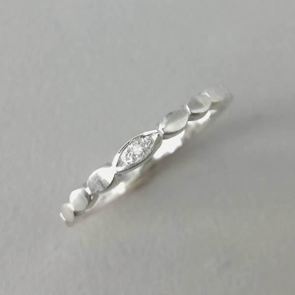 Silberring 935 Diamant schmal Ring Silber Stapelring stapelbar 2mm  Solitär Verlobungsring Brillant Kugelring Brillantring recyceltes Silber