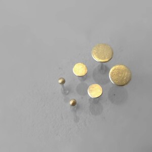 Dot and plate gold stud earrings 900 yellow gold silver real gold stud earrings set minimalist subtle recycled circle disc set image 4