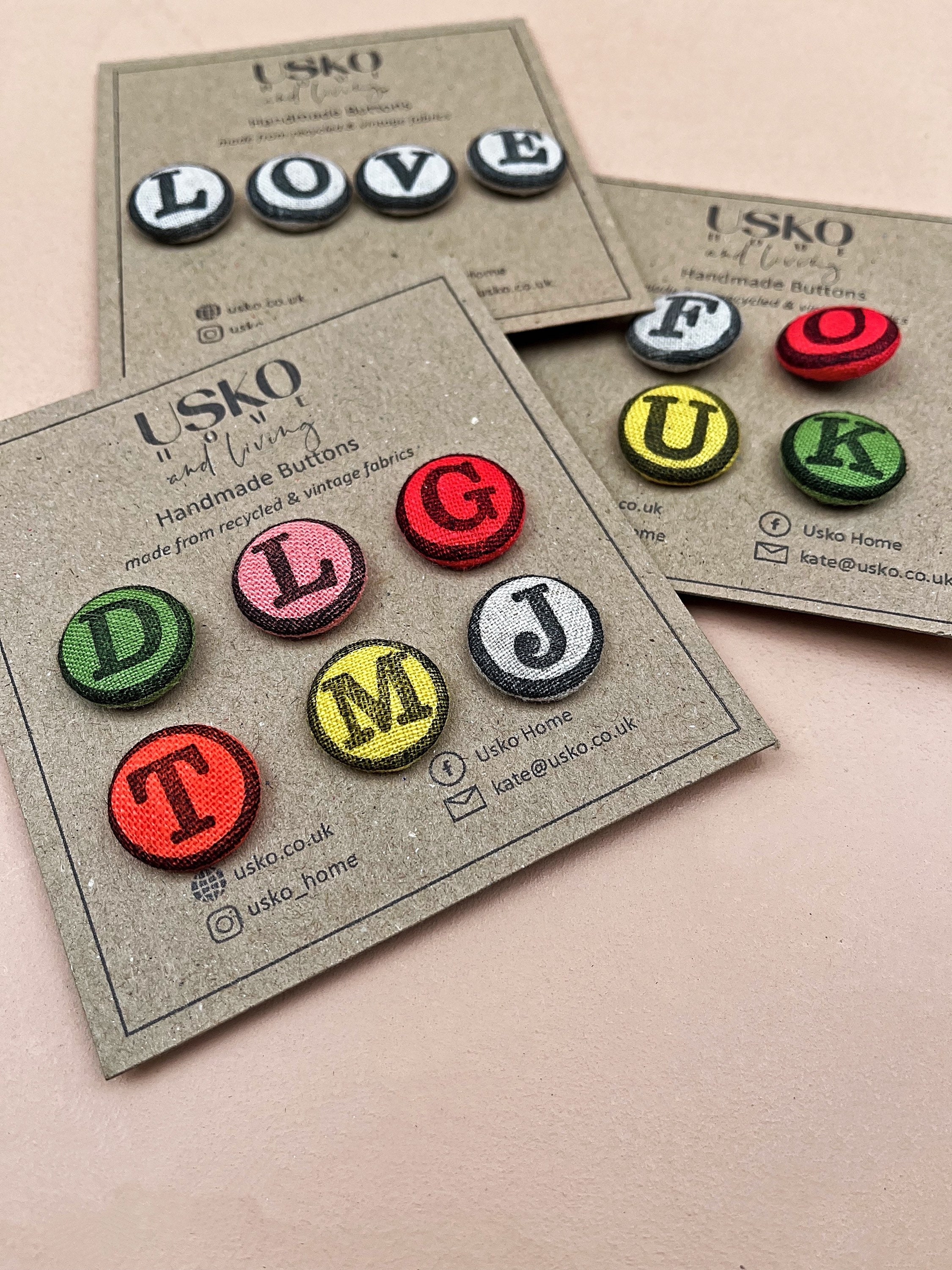 PEPPERLONELY 100PC Alphabet Letter Buttons - 15mm Wooden Sewing Buttons For Scrapbooking & Crafts