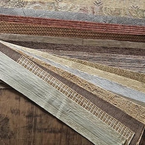 15 x Brown Neutral Tones Quality Heavyweight Upholstery Fabric Strips Pieces Remnants 800g 70 x 15cm Fabric Art, Craft, Collage, Textiles