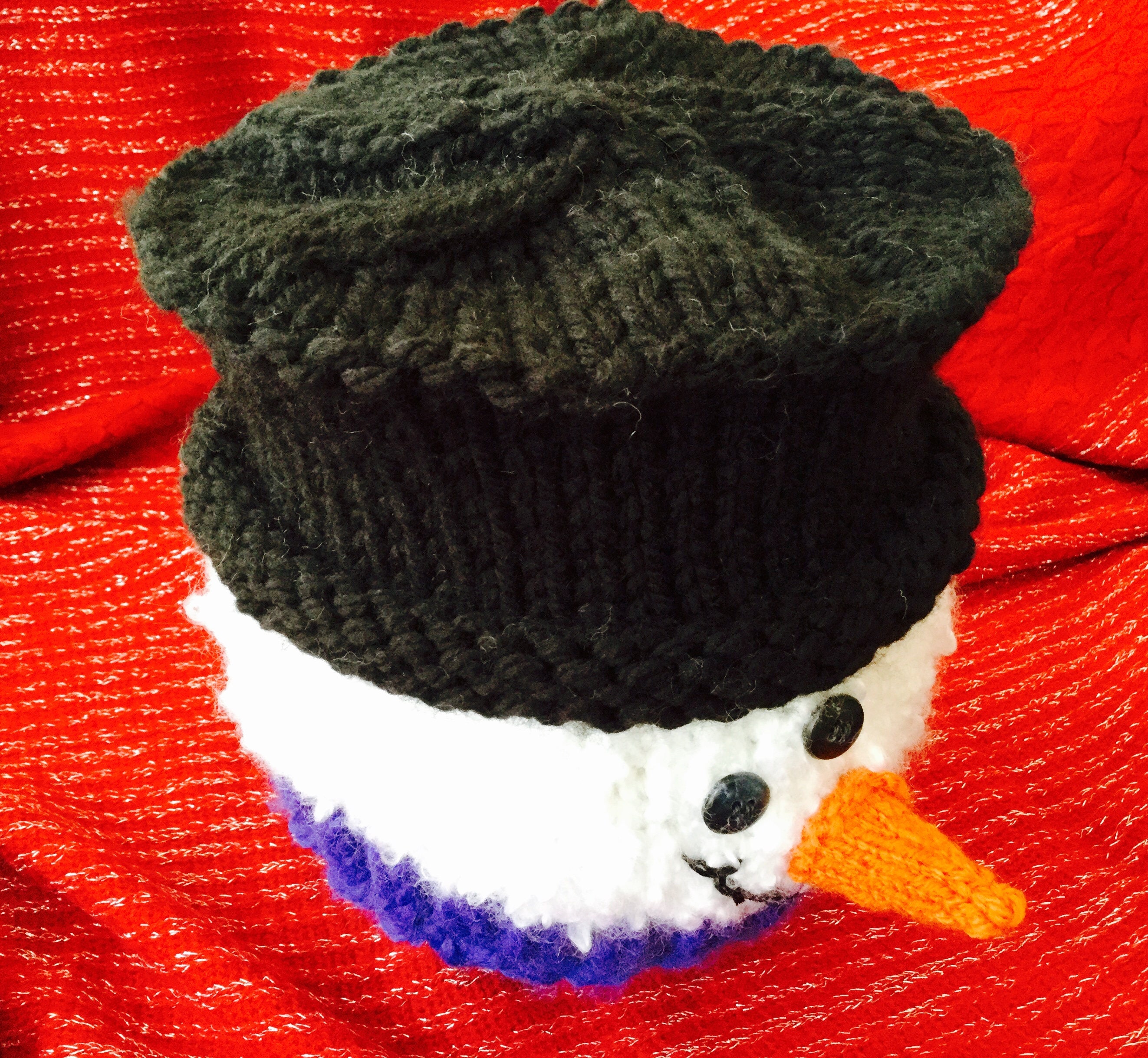 Knitted Snowman With Top Hat Pattern It's Easy Etsy