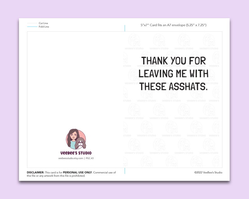 Printable Goodbye Card for Coworker Instant Download Thank - Etsy
