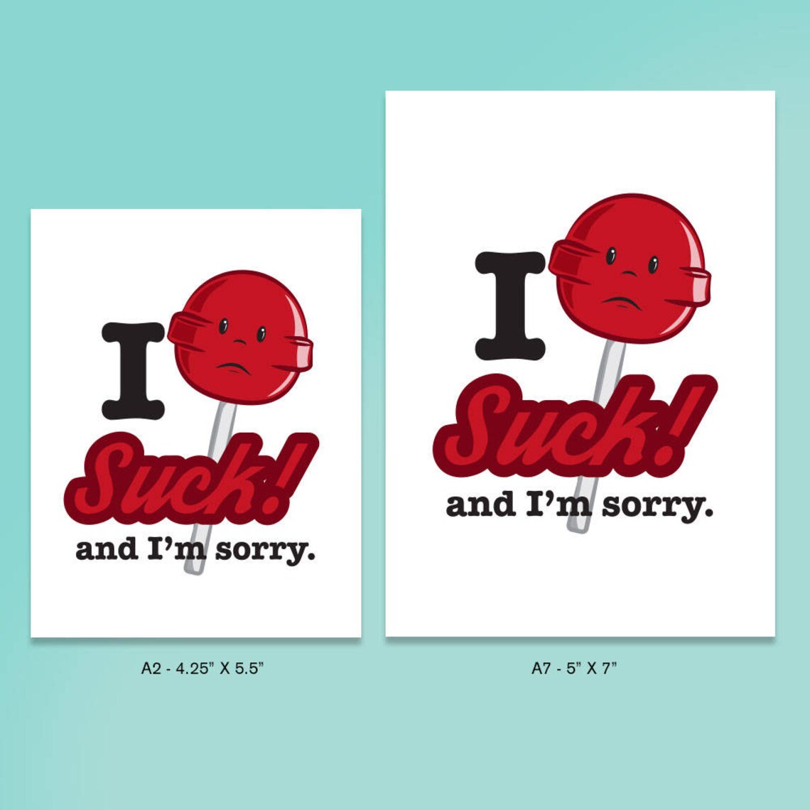 I Suck Apology Card Printable Printable Greeting Card | Etsy