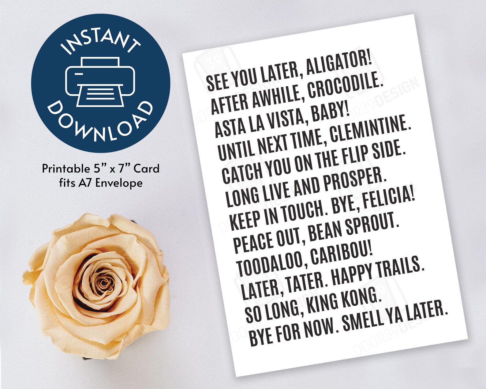 Printable Funny Goodbye Card Farewell Card Instant Download | Etsy