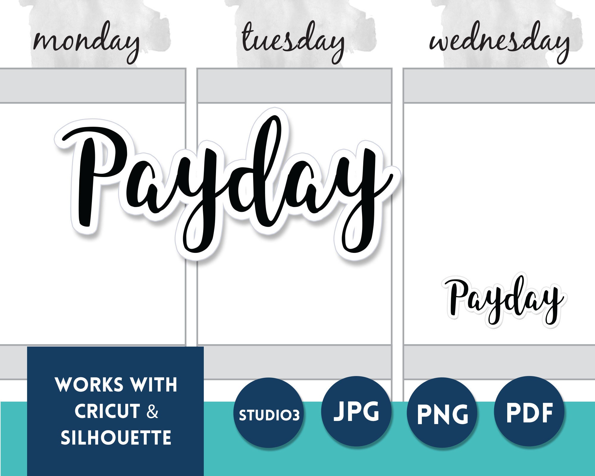 PRINTABLE Payday Planner Stickers Word Stickers Script | Etsy