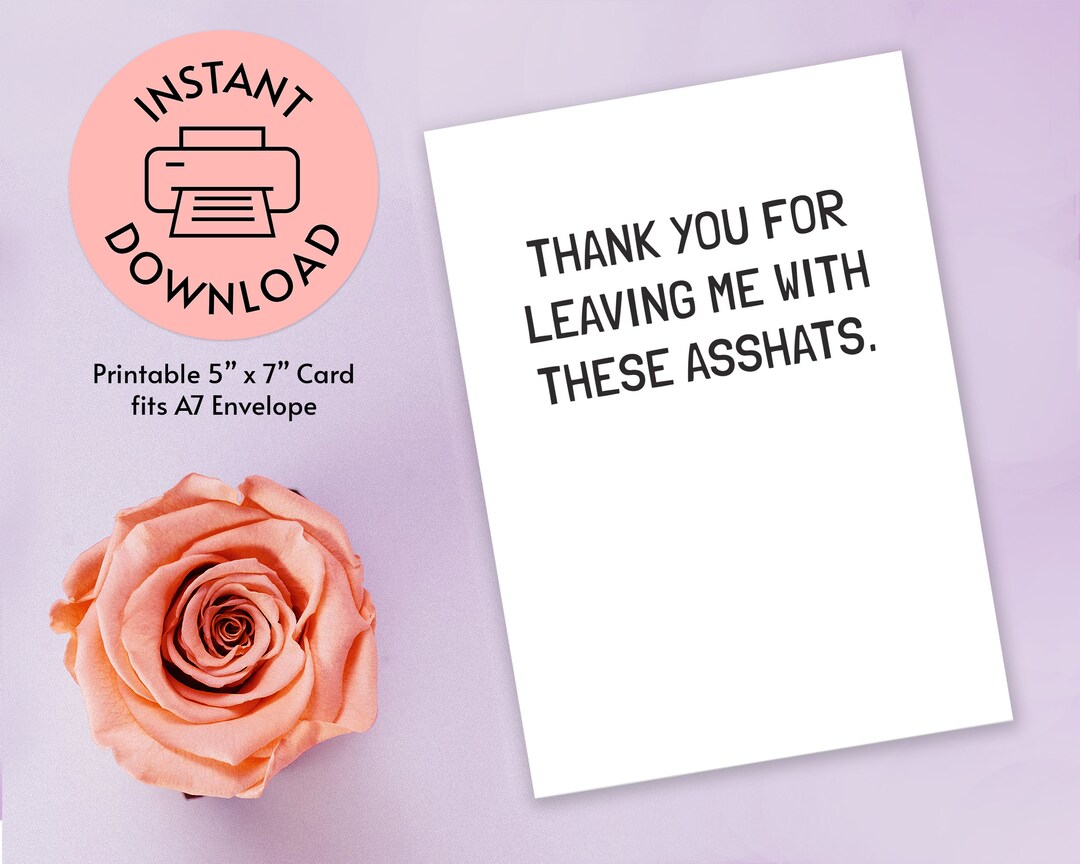 Printable Goodbye Card for Coworker, Instant Download Thank You for ...