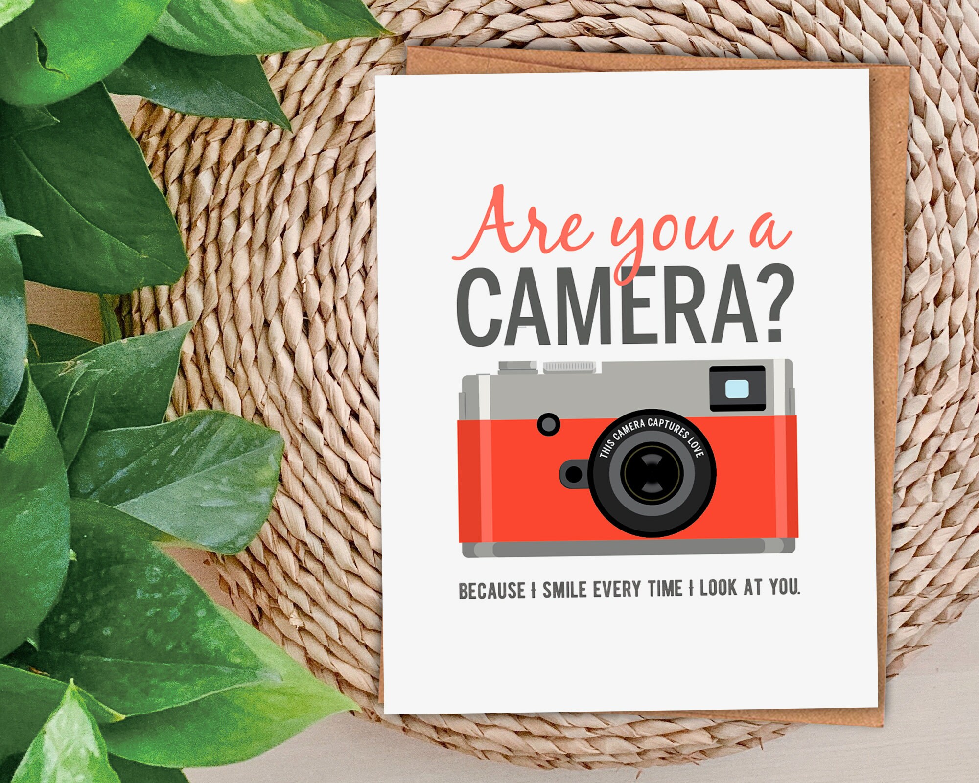 Funny Camera Pun Love Card / Blank Inside with Kraft Envelope Etsy