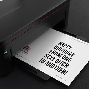 Printable Birthday Card for Her Happy Birthday From One Sexy Bitch to ...