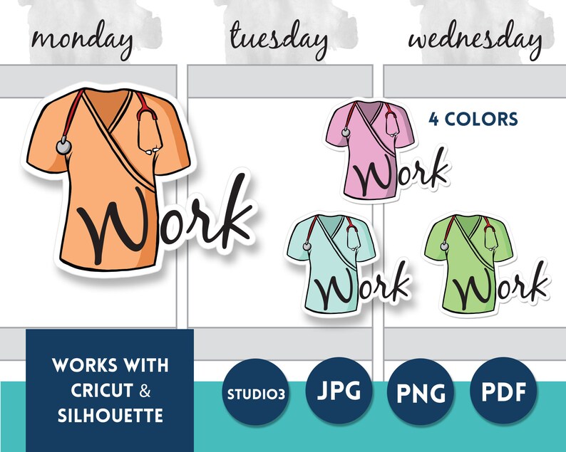 printable nurse work schedule planner stickers with print