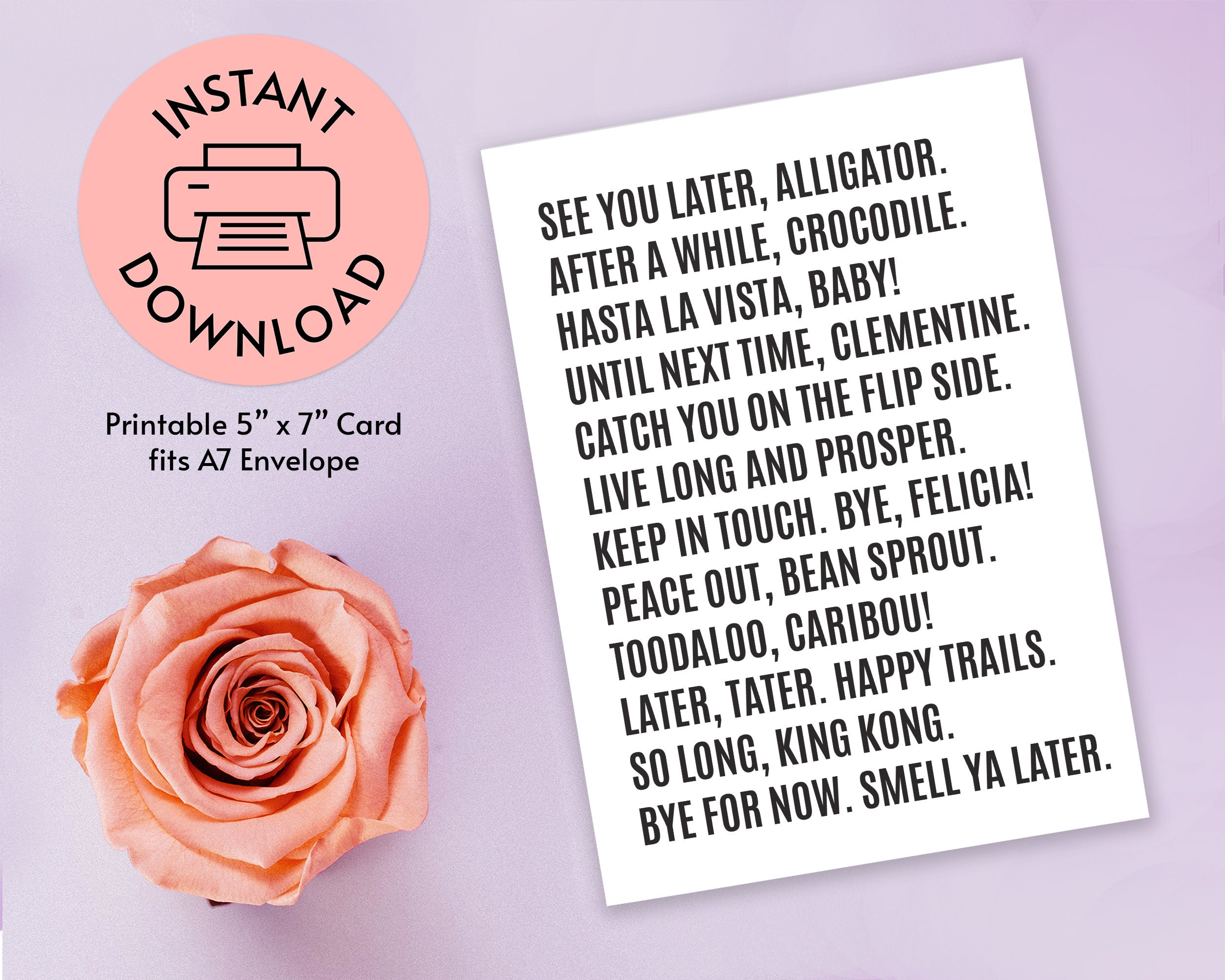 Printable Funny Goodbye Card Farewell Card Instant Download - Etsy