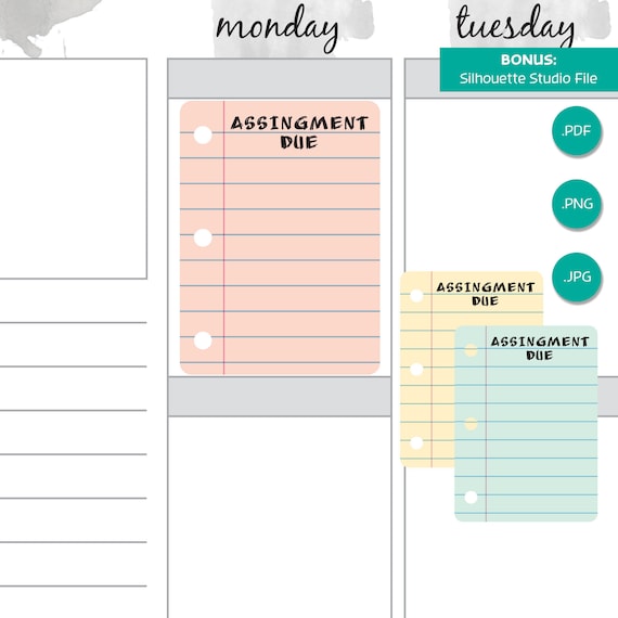 It is a photo of Printable Homework Planner with printout It is a photo of Printable Homework Planner with printout