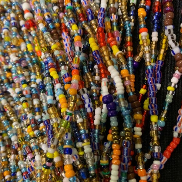 Handmade  Waist beads, African waist bead, Body Jewelry, Belly beads, Colorful Waist Deads, Ghana Krobo Beads Waist Bead.