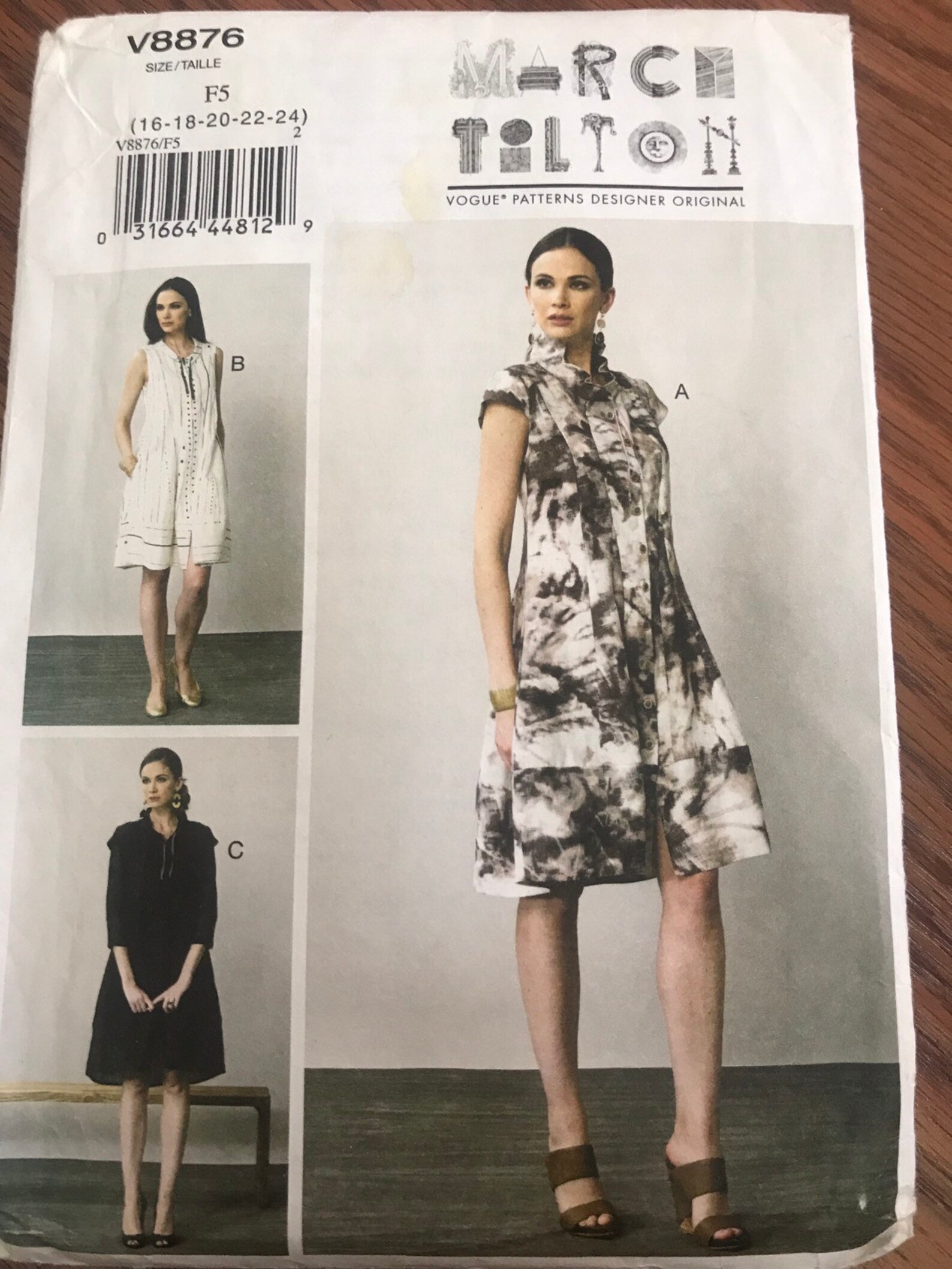 Vogue Marcy Tilton Pattern Collection V8876 Sewing Pattern Etsy