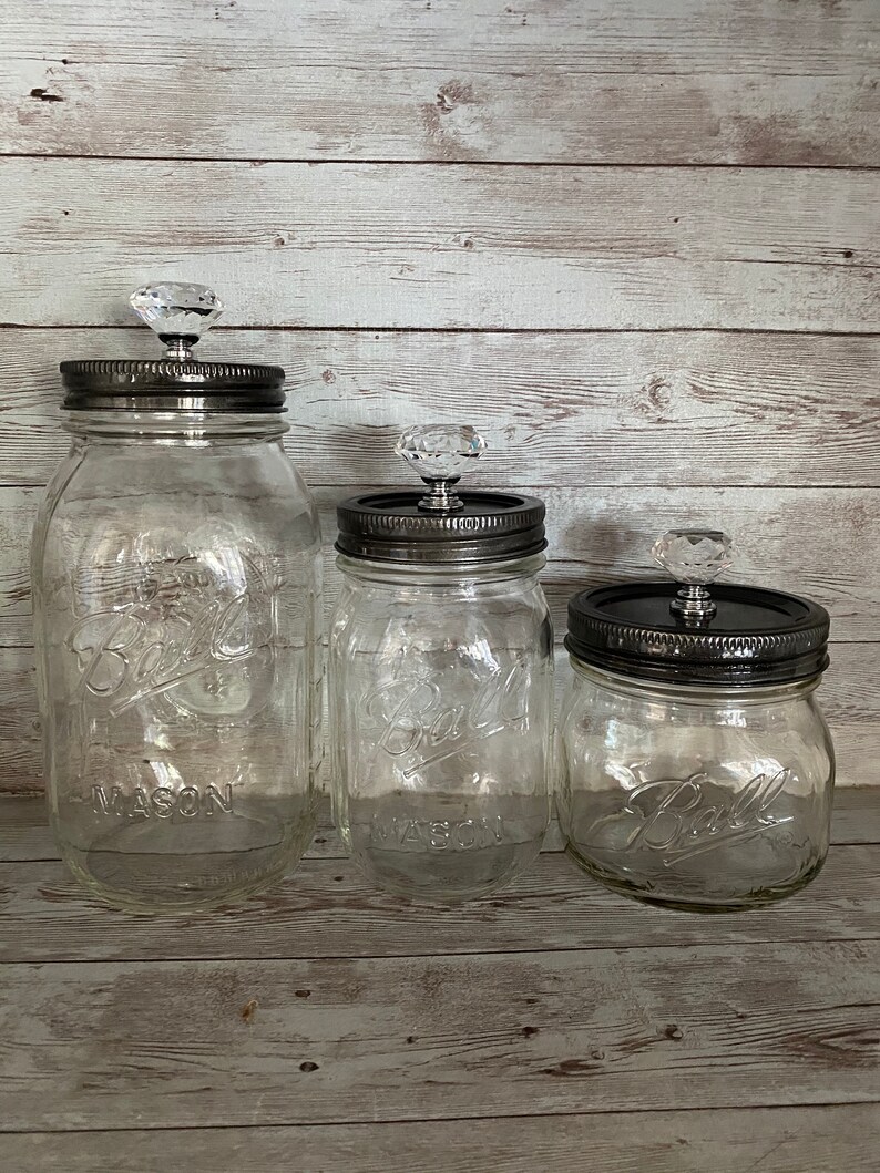 Clear Mason Jar Set Etsy