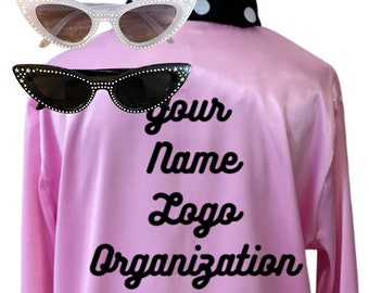 Pink Jacket with Scarf Custom Design Adults  XS to 4XL