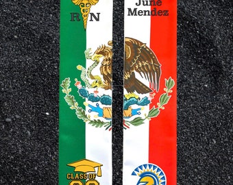 Mexico Personalized Graduation Stole 72"