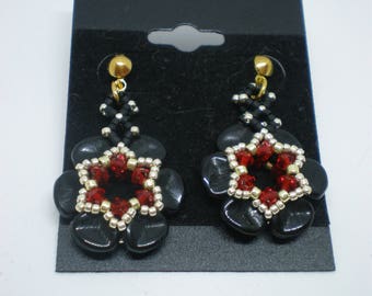 Boucles d’oreilles Noir Rose