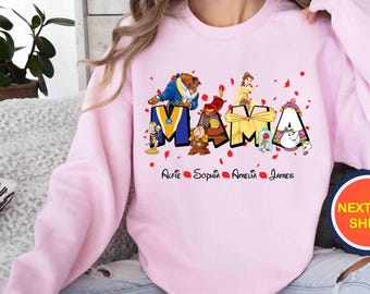 Personalization Beauty And The Beast Sweatshirt or Hoodie, Magic Kingdom Sweatshirt, Disney Retro Princess Sweatshirt, Disneyland Sweatshirt