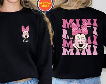 Personnalisation, Sweatshirt ou sweat-shirt Minnie Mouse, sweat à capuche ou sweat-shirt Minnie Disney, sweat-shirt voyage en famille Disney, t-shirt Minnie Disney