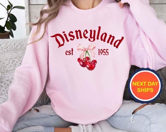 Cherry Red Disneyland Sweatshirt or Hoodie, Disneyland Girls Hoodie, Disneyland Sweatshirt Disney Trendy Sweatshirt Disney Cherry Ears Shirt