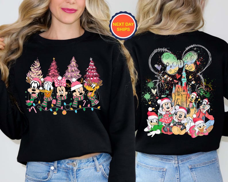 Christmas Mickey Minnie Sweatshirt, Disneyland Christmas Hoodie